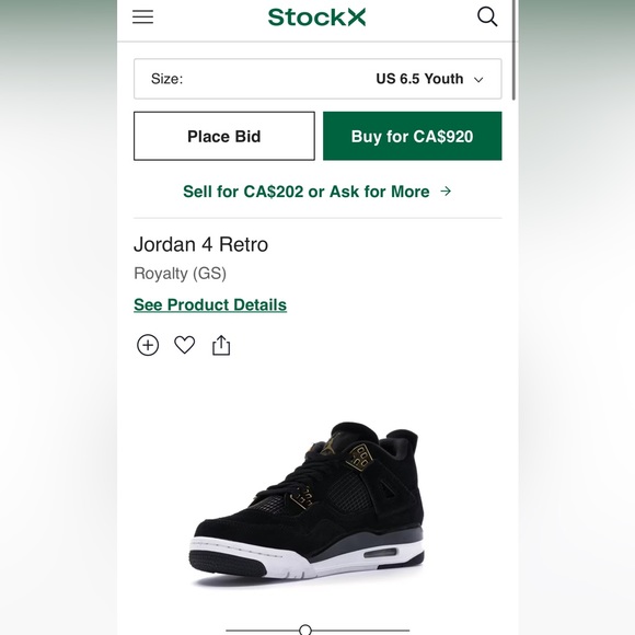 GS Air Jordan 4 Retro 'Royalty' ladies youth mens - Picture 4 of 4